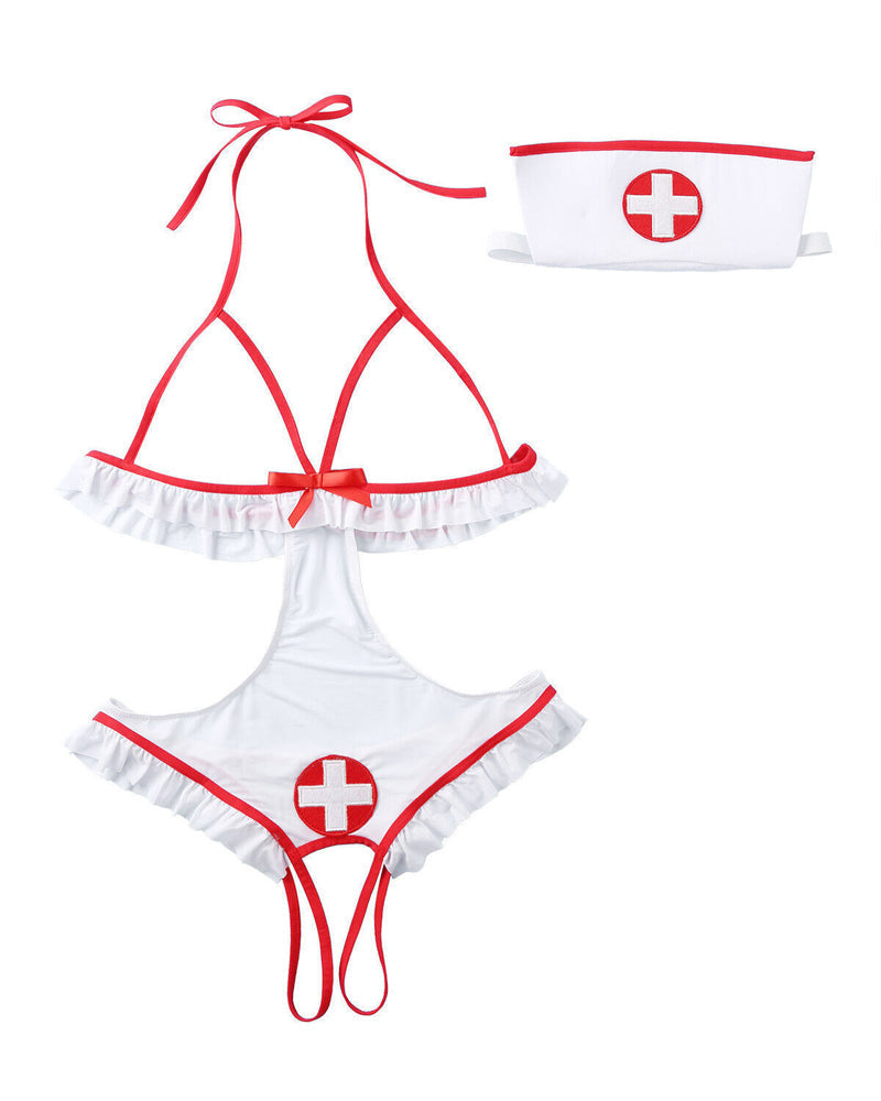Naughty Maid and Nurse Role-Play Lingerie Set view 5
