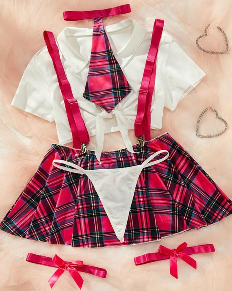 JK Schoolgirl Costume 4-Piece Halloween Set view 5